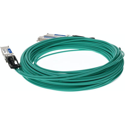 Addon Networks Q56-2Q56-200Gb-Aoc15Mlz-Ao Infiniband Cable 15 M Qsfp56 2Xqsfp56 Green, Grey
