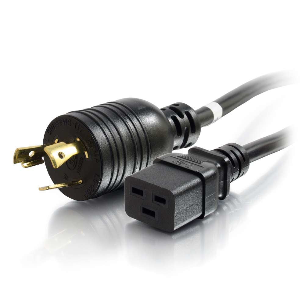 C2G 10356 Power Cable Black 1.8288 M Nema L5-20P C19 Coupler