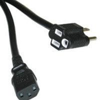 C2G 6Ft Universal 16 Awg Power Cord With Extra Outlet (Iec320C13 To Nema 5-15P) Black 1.82 M