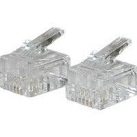 C2G Cables To Go Rj11 Modular Plug For Round Solid Cable - Phone Connector Wire Connector Transparent