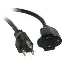C2G Outlet Saver Power Extension Cord 1Ft Black 0.3 M Nema 5-15P