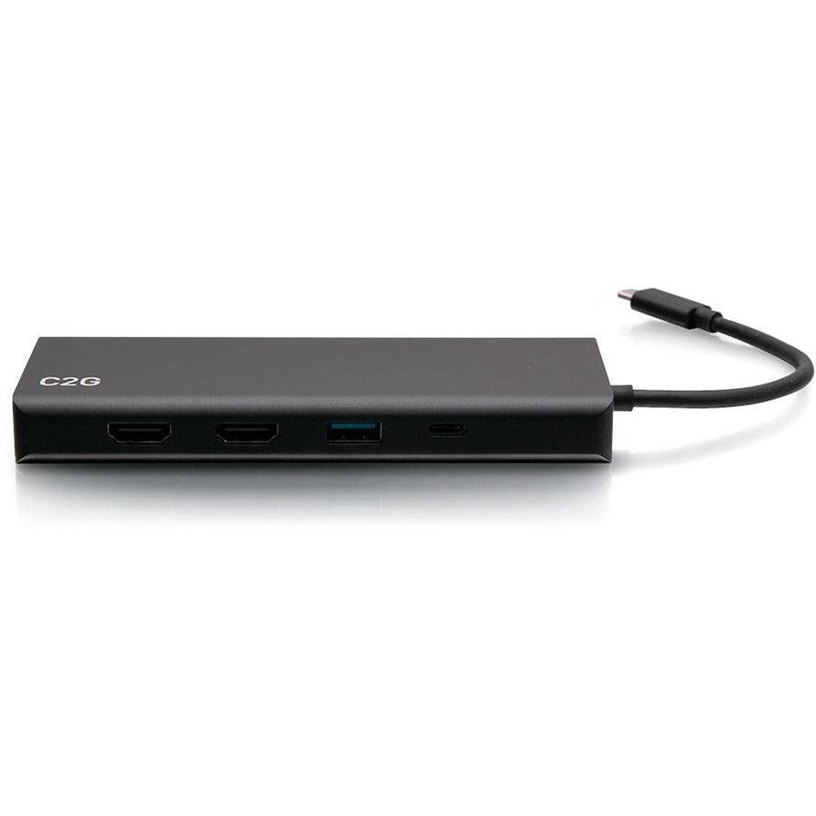 C2G Usb-C® 9-In-1 Dual Display Docking Station With Hdmi®, Ethernet, Usb, 3.5Mm Audio And Power Delivery Up To 60W - 4K 30Hz (Taa Compliant)