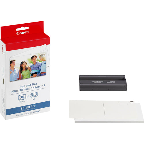 Canon Kp-36Ip Colour Ink + 100 X 148 Mm Paper Set, 36 Sheets