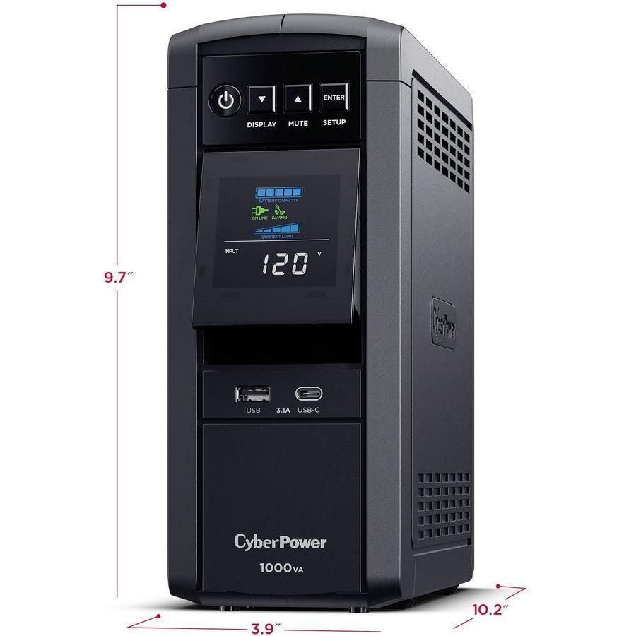 Cyberpower Cp1000Pfclcdtaa Uninterruptible Power Supply (Ups) 1 Kva 600 W 10 Ac Outlet(S)