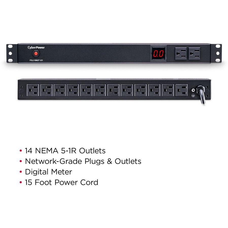 Cyberpower Pdu15M2F12R Power Distribution Unit (Pdu) 14 Ac Outlet(S) 1U Black