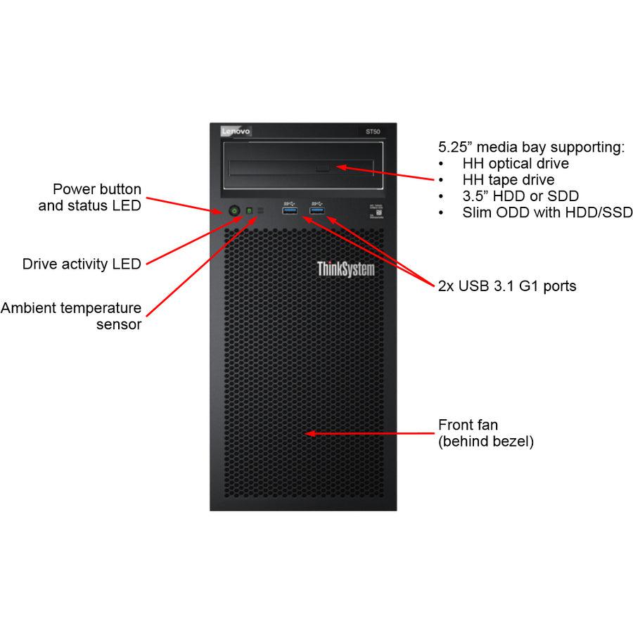 Lenovo Thinksystem St50 Server 3.3 Ghz 8 Gb Tower (4U) Intel® Xeon® 400 W Ddr4-Sdram