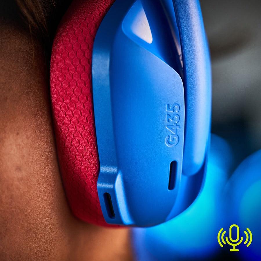Logitech G G435 Headset Wireless Head-Band Gaming Bluetooth Blue, Pink