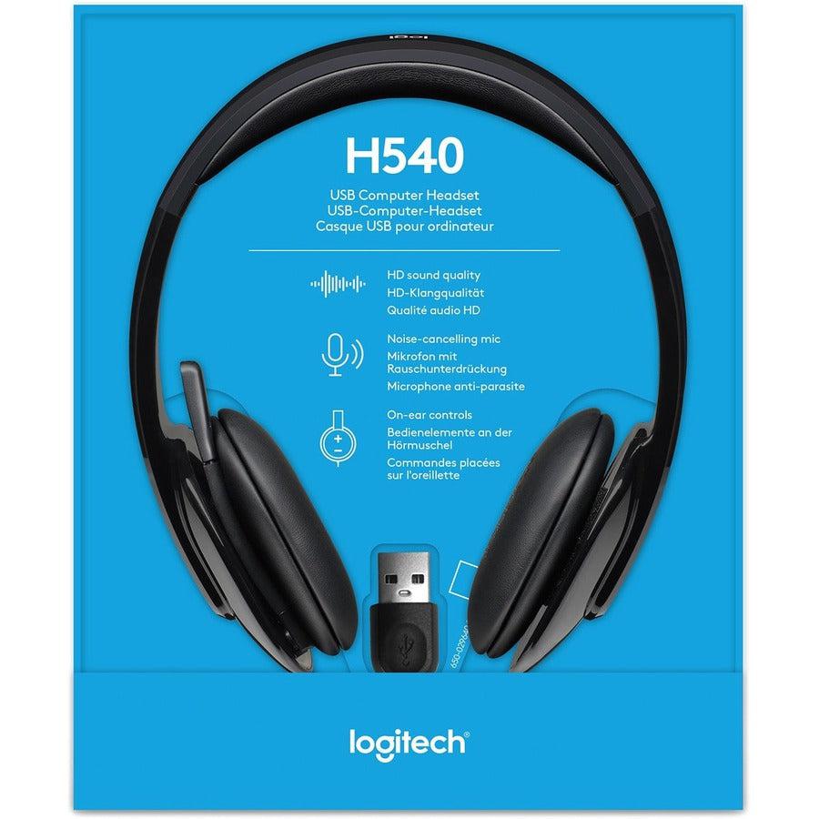 Logitech H540 Usb Computer Headset Wired Head-Band Office/Call Center Black