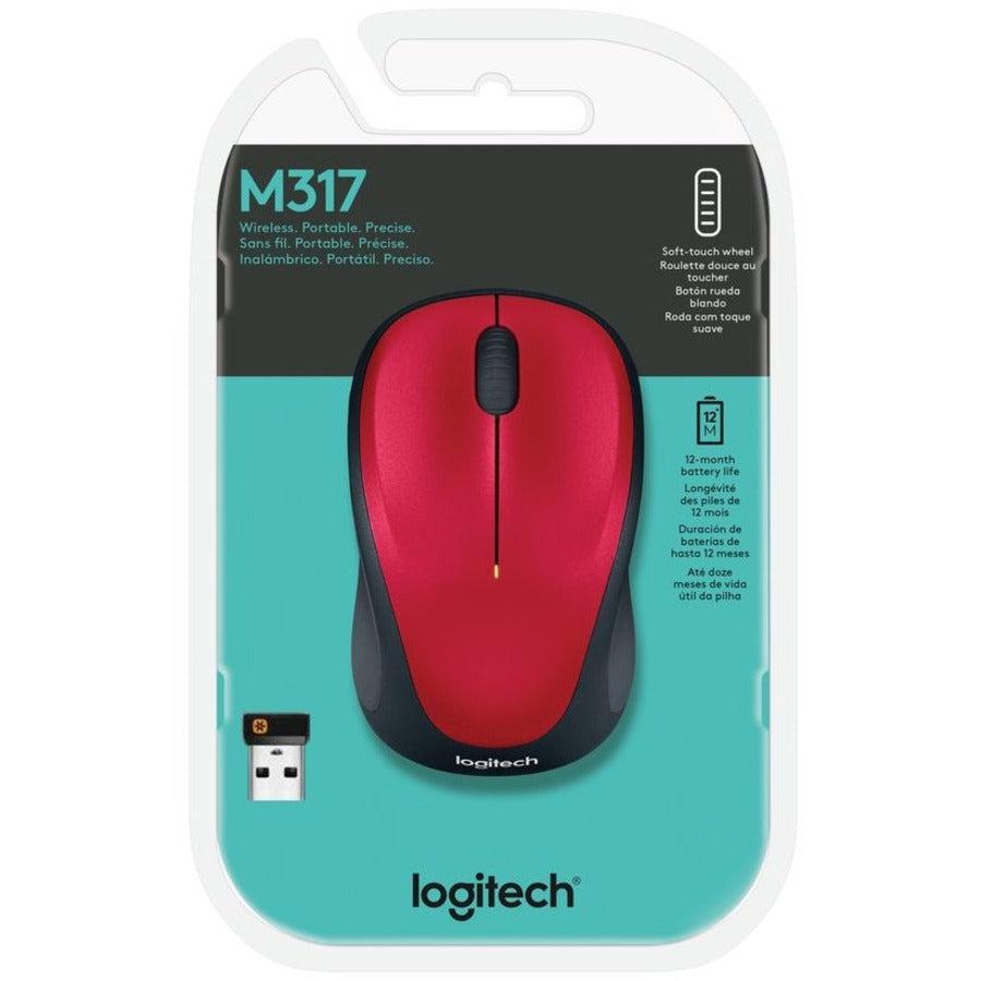 Logitech Wireless M317 Mouse Ambidextrous Rf Wireless Optical 1000 Dpi