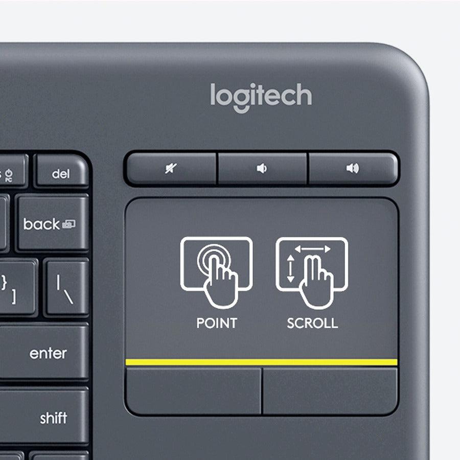 Logitech Wireless Touch K400 Plus Keyboard Rf Wireless Qwerty English Black