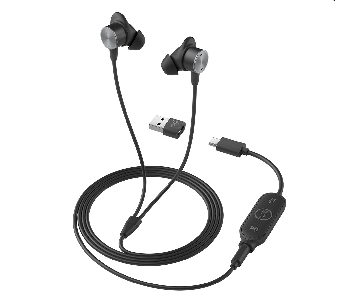 Logitech Zone Wired Teams Headset In-Ear Office/Call Center Usb Type-C Graphite