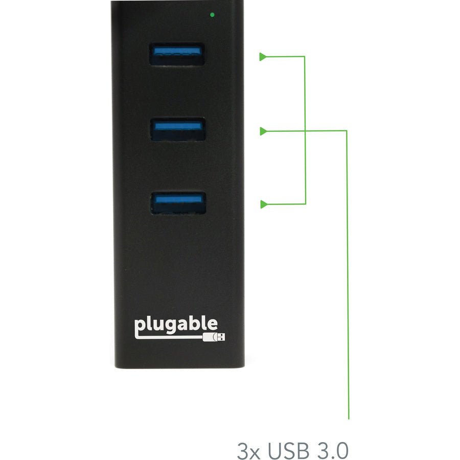 Plugable Usb3-Hub3Me 3 Port Usb,3.0 Bus Powered Hub