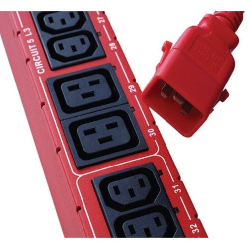 Raritan Securelock, 8Ft Red 2.4 M C14 Coupler C13 Coupler