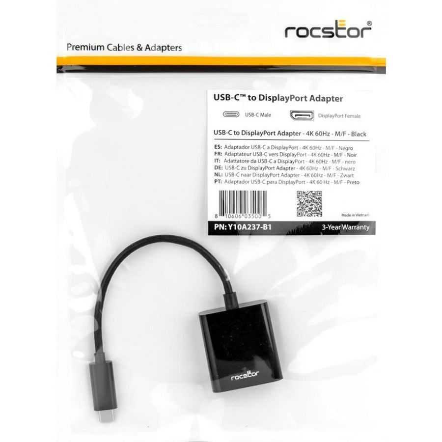 Rocstor Usb-C To Displayport Adapter - 4K 60Hz