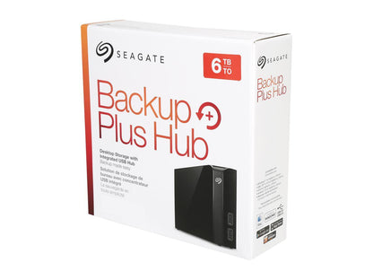 Seagate Backup Plus Hub 6Tb 2 X Usb 3.0 Hard Drives - Desktop External Stel6000100 Black
