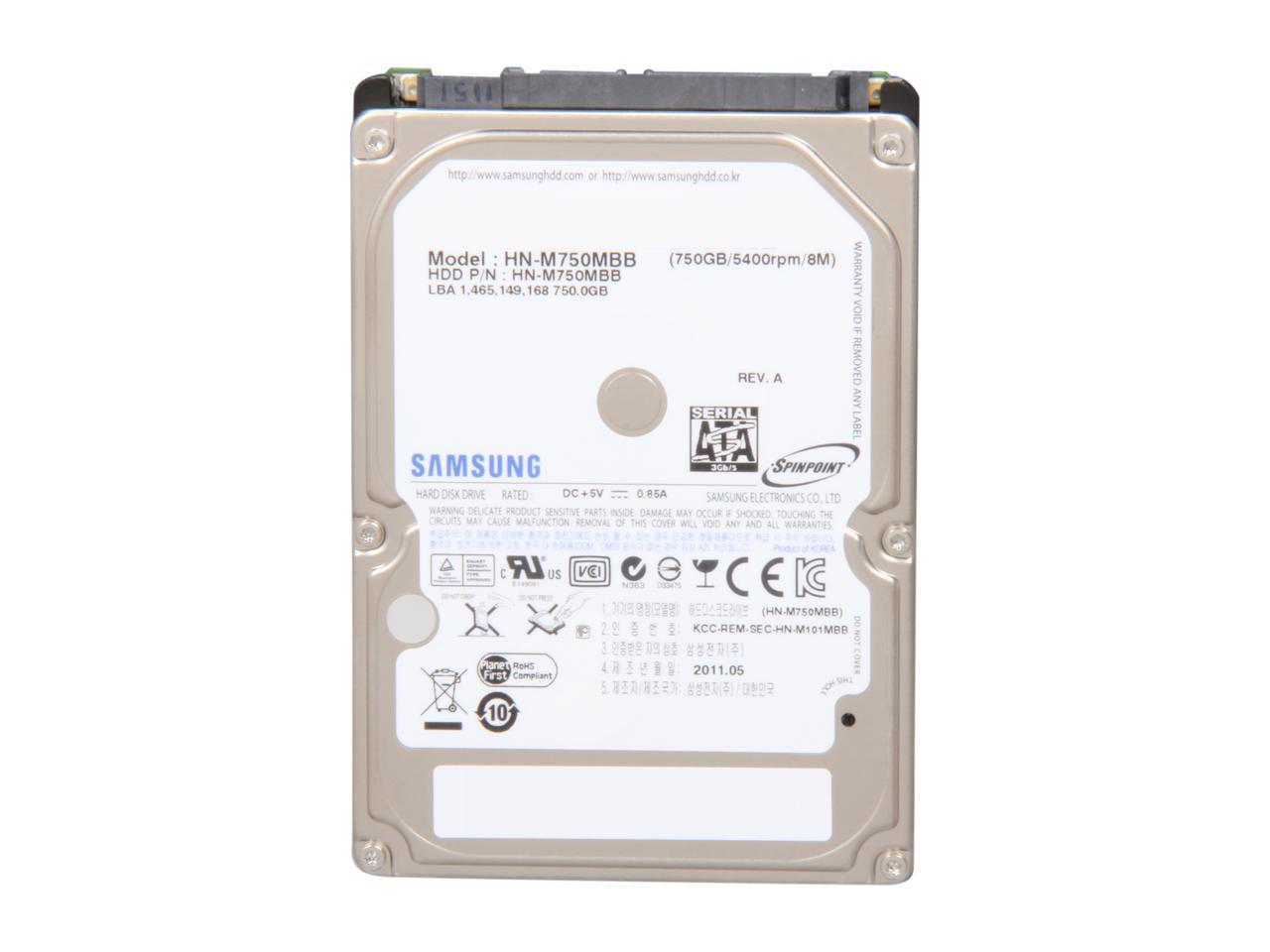 Seagate Samsung Spinpoint M8 St750Lm022(Hn-M750Mbb) 750Gb 5400 Rpm 8Mb Cache Sata 3.0Gb/S 2.5" Internal Notebook Hard Drive Bare Drive