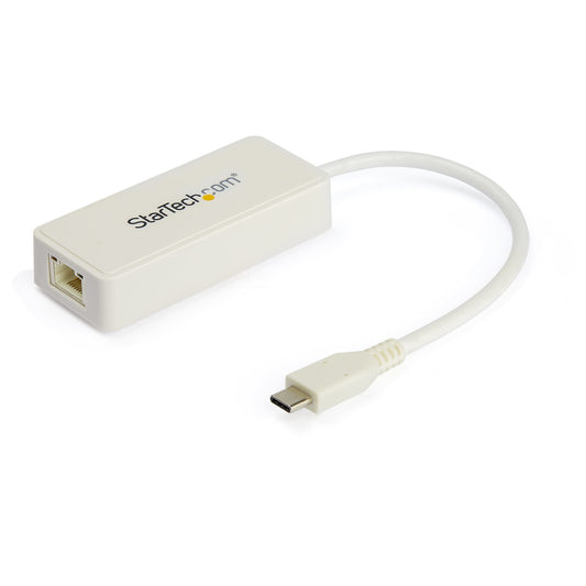Startech.Com Usb C To Gigabit Ethernet Adapter W/Usb A Port - White 1Gbps Nic Usb 3.0/Usb 3.1 Type C