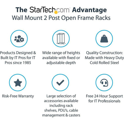 Startech.Com 12U 19" Wall Mount Network Rack - 12" Deep 2 Post Open Frame Server Room Rack For