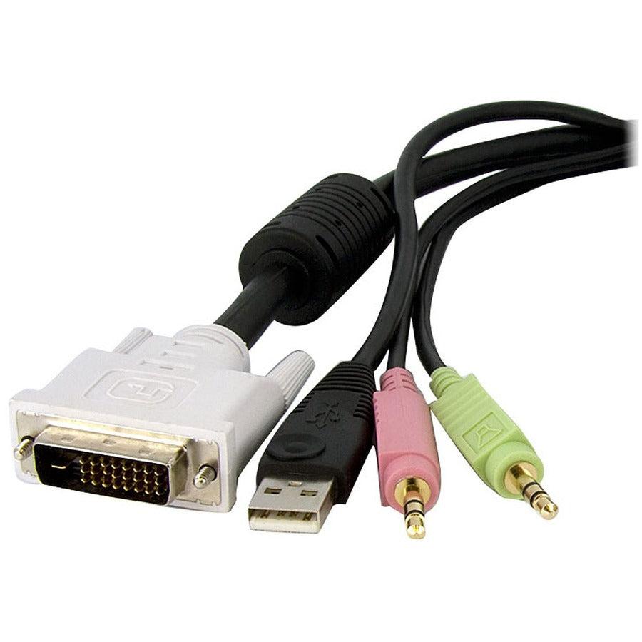 Startech.Com 15Ft 4-In-1 Usb Dual Link Dvi-D Kvm Switch Cable W/ Audio & Microphone