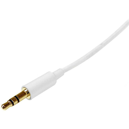 Startech.Com 2M White Slim 3.5Mm Stereo Audio Cable - Male To Male