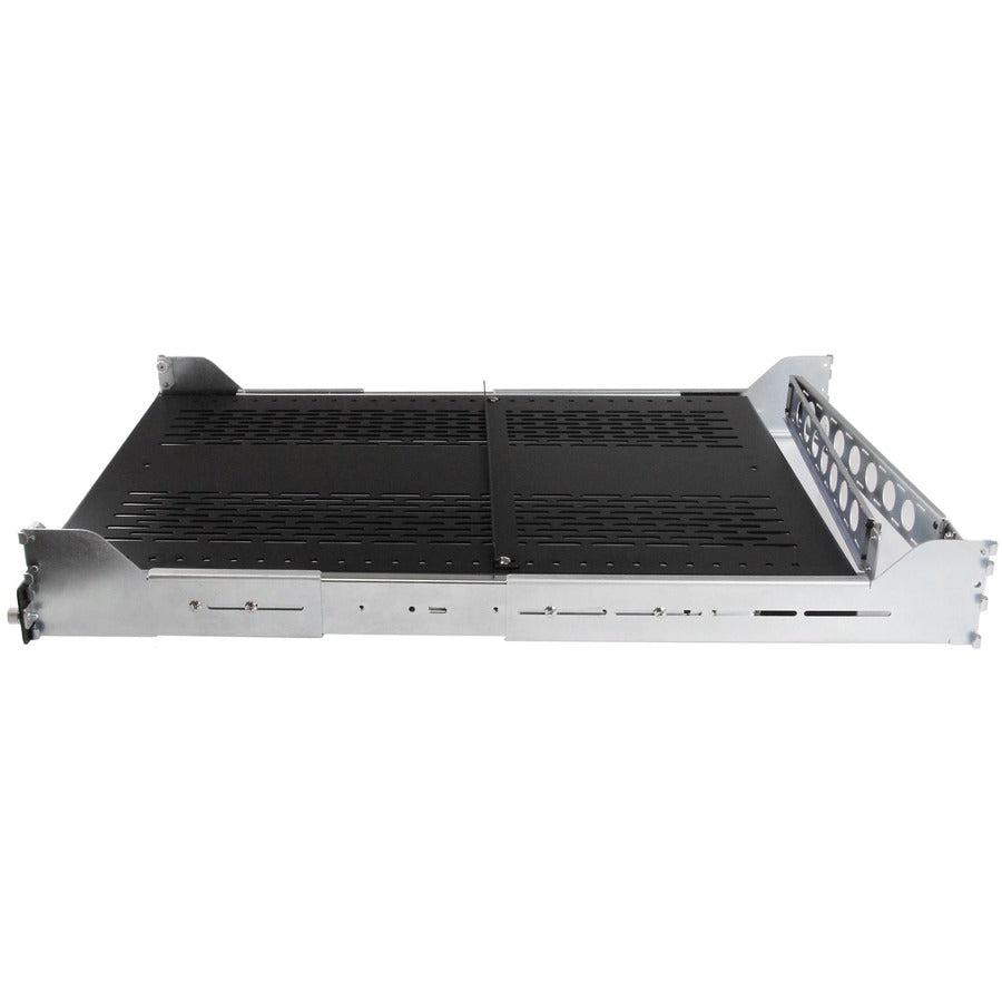 Startech.Com 2U Vented Sliding Rack Shelf W/ Cable Management Arm & Adjustable Mounting Depth - 50Lbs / 22.7Kg