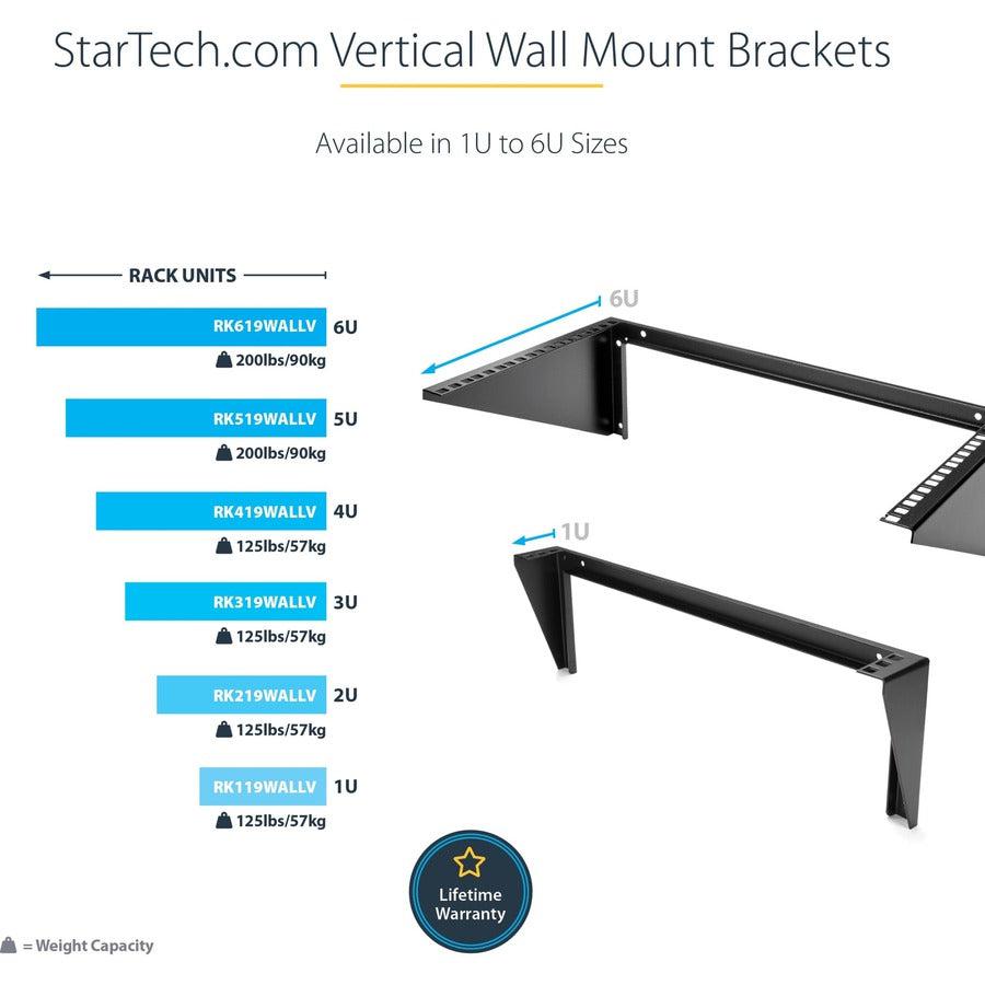 Startech.Com 3U 19In Steel Vertical Wall Mount Equipment Rack Bracket