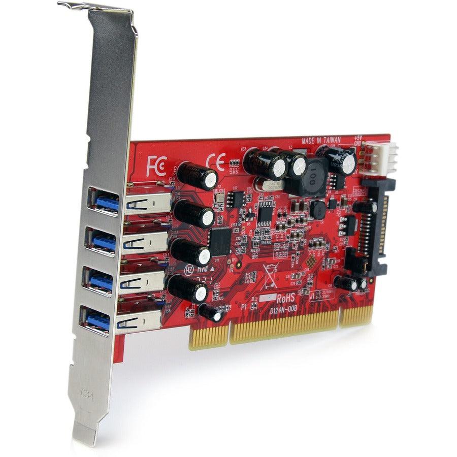 Startech.Com 4 Port Pci Superspeed Usb 3.0 Adapter Card With Sata / Sp4 Power