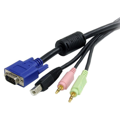 Startech.Com 6 Ft 4-In-1 Usb Vga Kvm Switch Cable With Audio And Microphone