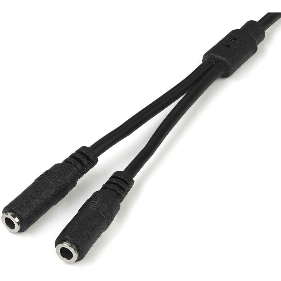 Startech.Com Slim Stereo Splitter Cable - 3.5Mm Male To 2X 3.5Mm Female