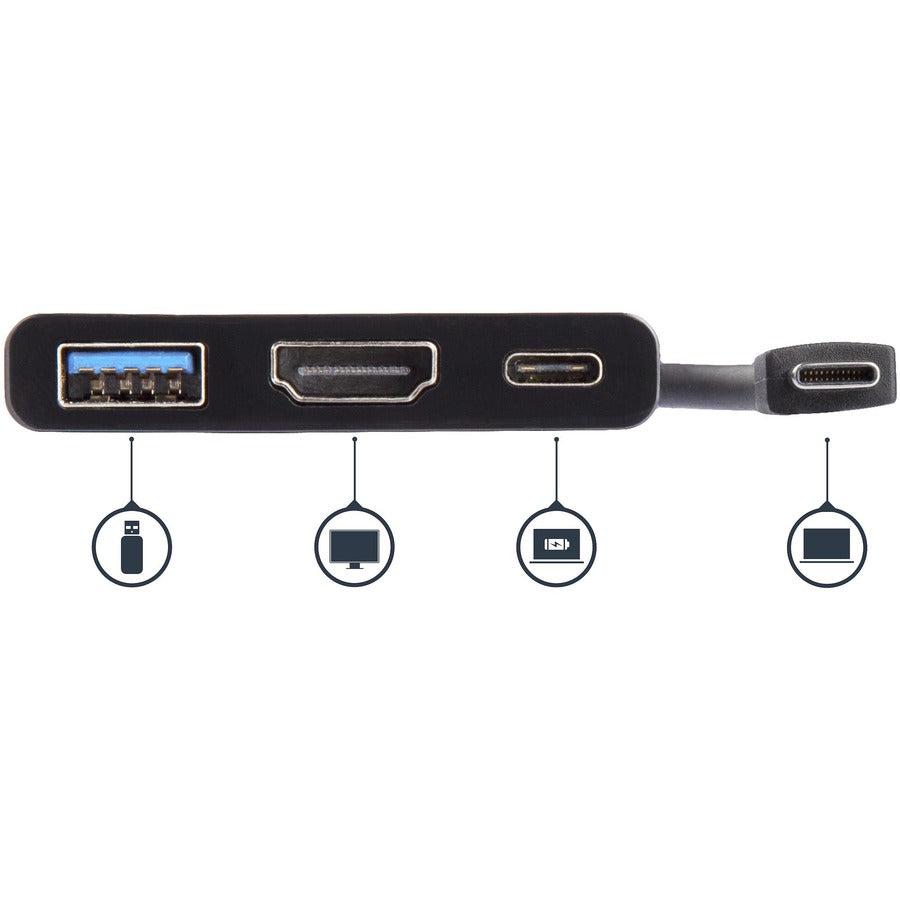 Startech.Com Usb-C Multiport Adapter With Hdmi - Usb 3.0 Port - 60W Pd - Black