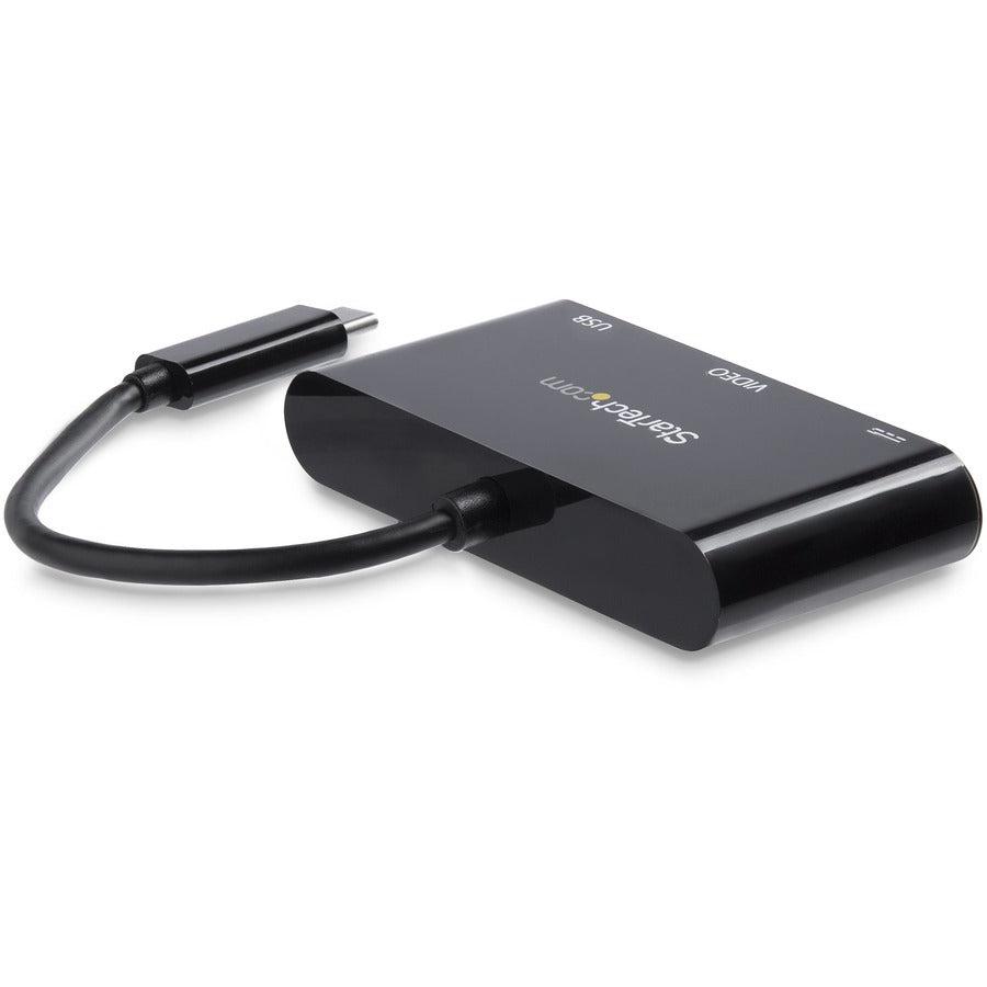 Startech.Com Usb-C To Vga Multifunction Adapter With Power Delivery And Usb-A Port