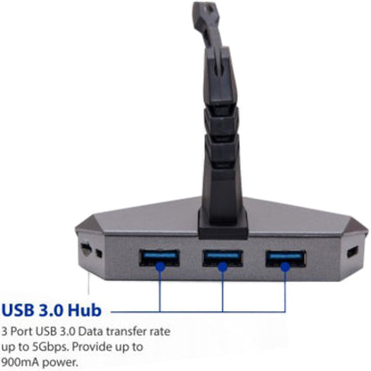 Syba Multimedia Mouse Bungee With 3 Port Usb 3.0 Hub / Microsd Slot