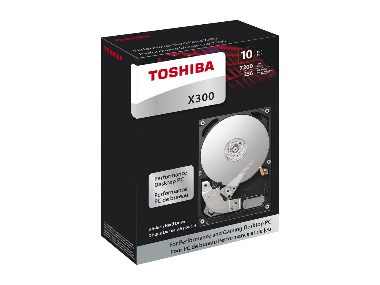 Toshiba X300 10Tb Performance & Gaming Internal Hard Drive 7200 Rpm Sata 6Gb/S 256Mb Cache 3.5 Inch - Hdwr11Axzsta (Retail Package)