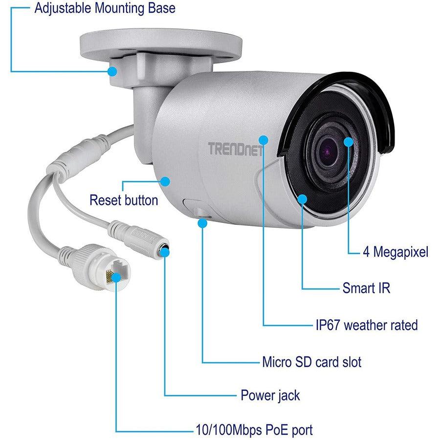 Trendnet Tv-Ip1318Pi Security Camera Ip Security Camera Indoor & Outdoor Bullet 3840 X 2160 Pixels Ceiling/Wall