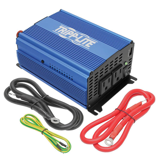 Tripp Lite 1000W Light-Duty Compact Power Inverter With 2 Ac/1 Usb - 2.0A/Battery Cables, Mobile