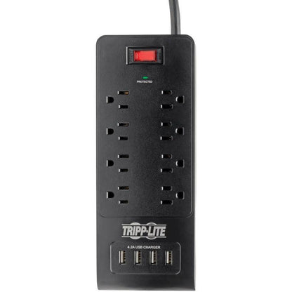 Tripp Lite 8-Outlet Surge Protector With 4 Usb Ports (4.2A Shared) - 6 Ft. Cord, 1800 Joules, Black