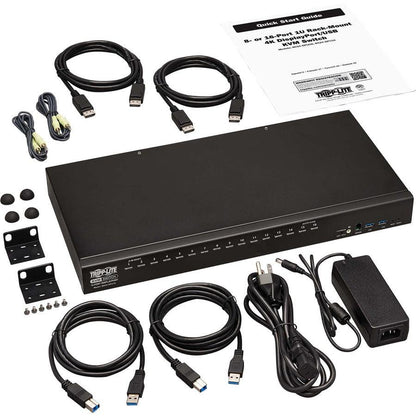 Tripp Lite B024-Dpu16 16-Port Displayport/Usb Kvm Switch With Audio/Video And Usb Peripheral Sharing, 4K 60 Hz, 1U Rack-Mount