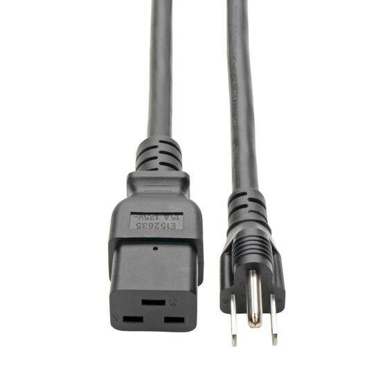 Tripp Lite Heavy-Duty Power Cord Lead Cable, 15A, 14Awg (Iec-320-C19 To Nema 5-15P), 3.05 M (10-Ft.)