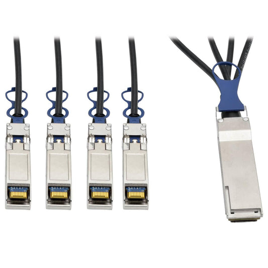 Tripp Lite N281-01M-Bk Qsfp+ To 10 Gbe Sfp+ Passive Dac Breakout Cable (M/M), Qsfp+ To (X4) Sfp+, Compatible To Cisco Qsfp-4Sfp10G-Cu1M, 1M (3.28 Ft.)