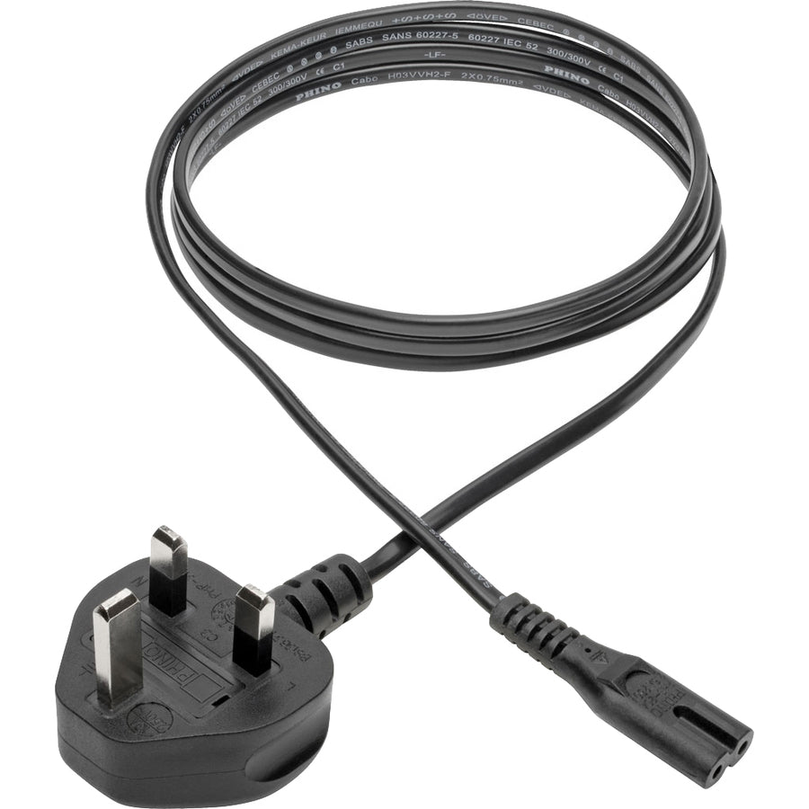 Tripp Lite P061-006 Uk Computer Power Cord - Bs1363 To C7, 2.5A, 250V, 18 Awg, 6 Ft. (1.83 M), Black