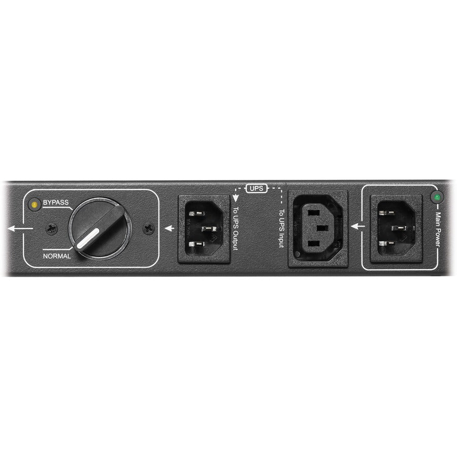 Tripp Lite Pdubhv101U 200-250V 10A Single-Phase Hot-Swap Pdu With Manual Bypass - 6 C13 Outlets, 2 C14 Inlets, 1U Rack/Wall