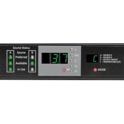 Tripp Lite Pdumnh16Hvat 3.8Kw Single-Phase Monitored Automatic Transfer Switch Pdu, 2 200-240V Iec309 16A Blue Inputs, 1 Iec309 16A Blue Outlet, 1U