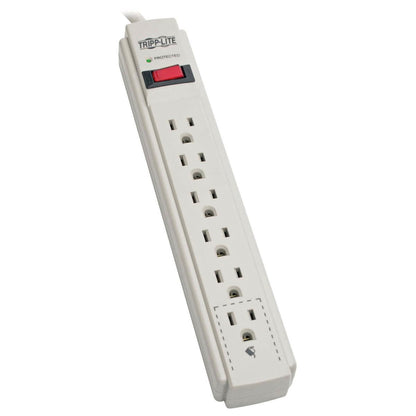 Tripp Lite Protect It! 6-Outlet Surge Protector, 8-Ft. Cord, 990 Joules, Low-Profile Right-Angle 5-15P Plug