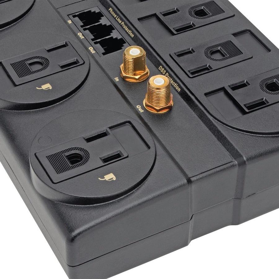 Tripp Lite Protect It! 8-Outlet Surge Protector, 8-Ft. Cord, 2160 Joules, Tel/Fax/Modem/Coax Protection, Rj11