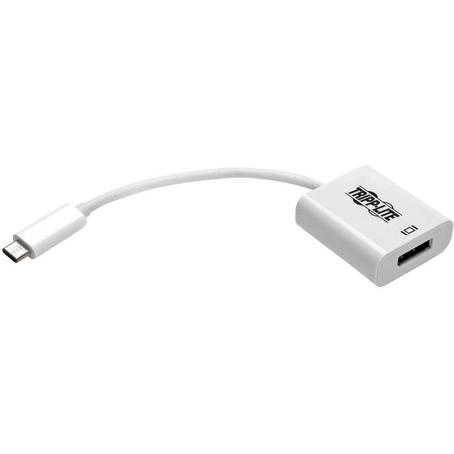Tripp Lite U444-06N-Dp8W Usb-C To Displayport Active Adapter Cable With Equalizer (M/F), Uhd 8K, Hdr, Dp 1.4, White, 6 In. (15.2 Cm)