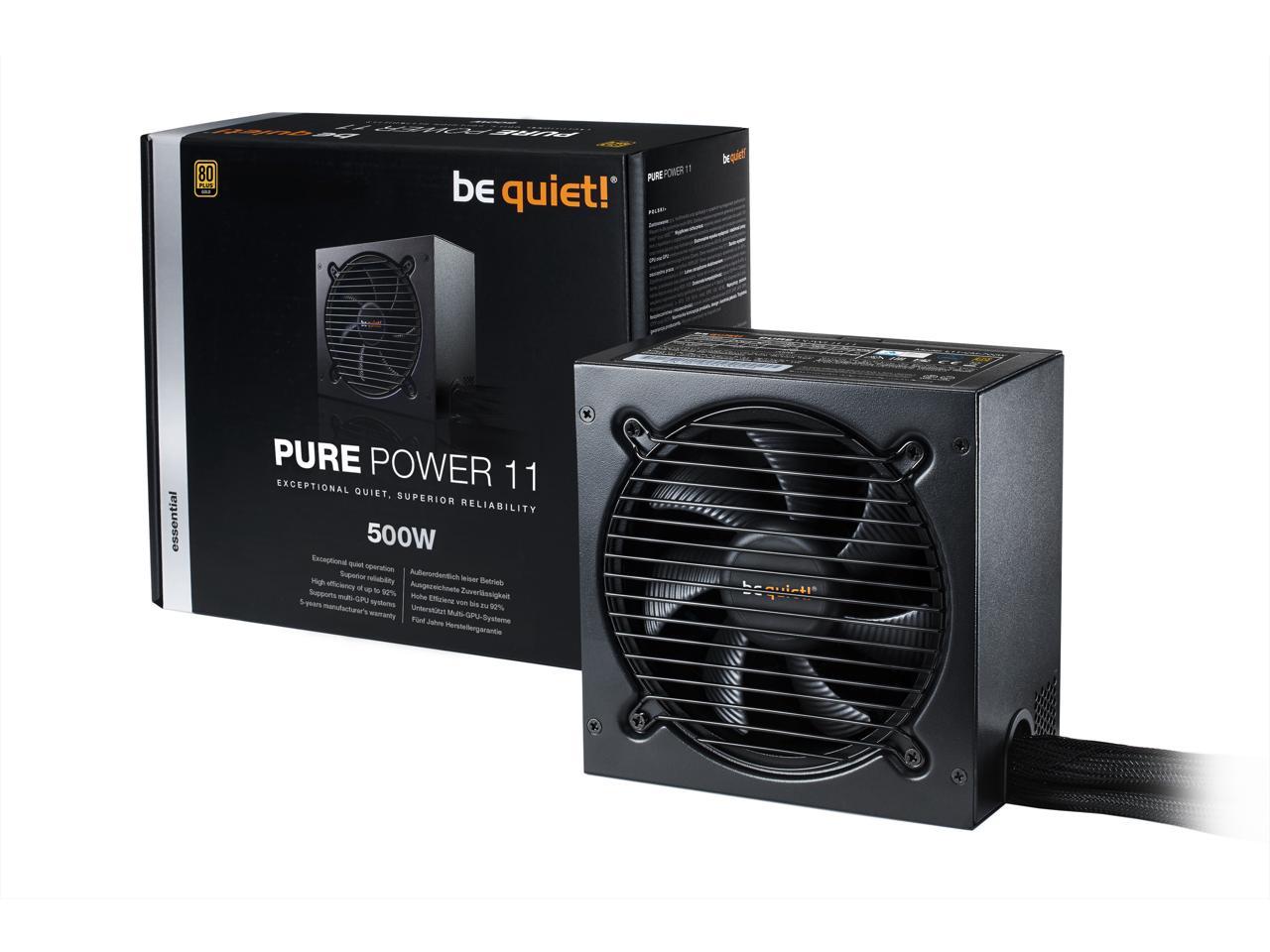 Be Quiet! Pure Power 11 500W 80 Plus Gold Atx12V V2.4 Power Supply W/ Active Pfc (Black)